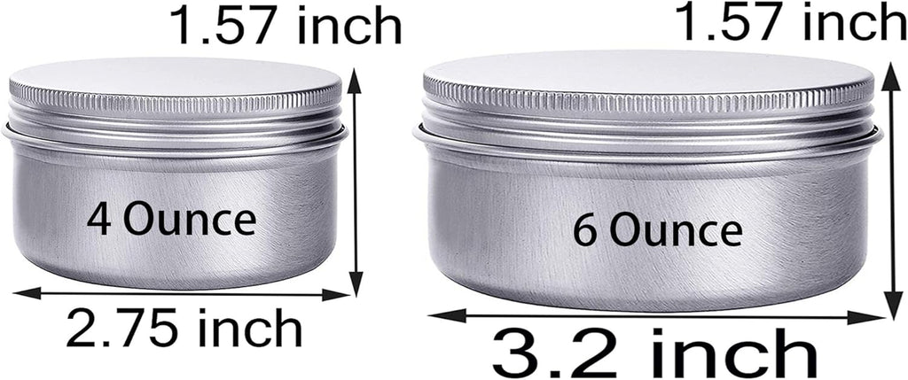 6 Ounce Aluminum Cans 180 mL Screw Lid Metal Storage Tins Containers for Storing Spices, Candies, Lip Balm, Candles, 12 Pcs.