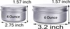 6 Ounce Aluminum Cans 180 mL Screw Lid Metal Storage Tins Containers for Storing Spices, Candies, Lip Balm, Candles, 12 Pcs.