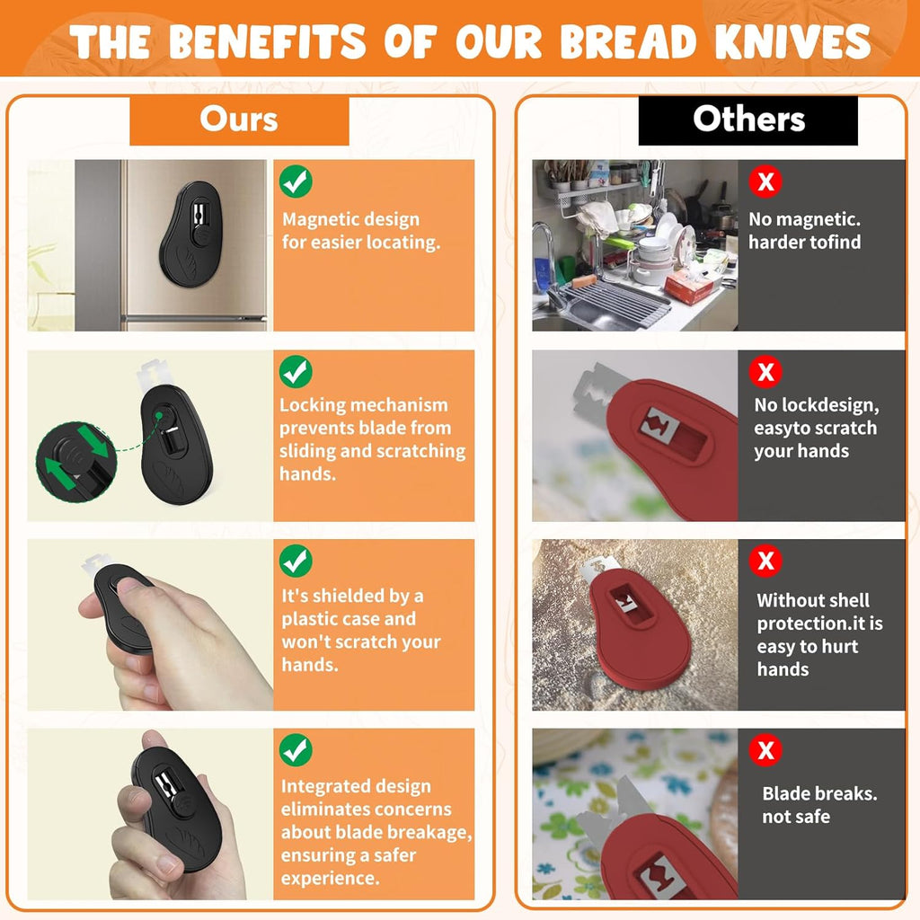 Extractable & Magnetic Bread Lame Dough Scoring Tool - Professional Sourdough Scoring Tool - Sourdough Bread Baking & Bread Scoring Tool - Scoring Patterns booklet & 5 Razor Blades (Black)