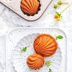 CHEFMADE Madeleine Mold Cake Pan, 6-Cavity Non-Stick Spherical Shell Madeline Bakeware for Oven Baking (Champagne Gold)