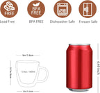 CNGLASS Insulated Espresso Glass Mugs 5.4oz/160ml, Small Clear Coffee Mugs Set of 2, Double Wall Glass Cups with Handle for Tea and Macchiato