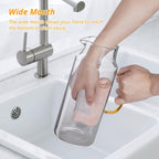 2 Liter 68 oz Glass Pitcher with Lid and Spout, Gold Glass Water Pitcher for Fridge, Glass Carafe for Hot/Cold Water, Large Jug for Iced Tea, Coffee, Juice and Homemade Beverage