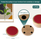 5 Pack Wood Coasters for Drinks, Minacun Absorbent Coaster Set, Drinks Coasters for Coffee Tabletop Protection, Non-Slip, Non-Stick, Suitable for Kinds of Cups Wooden Table Drink, 4.3 Inch Red