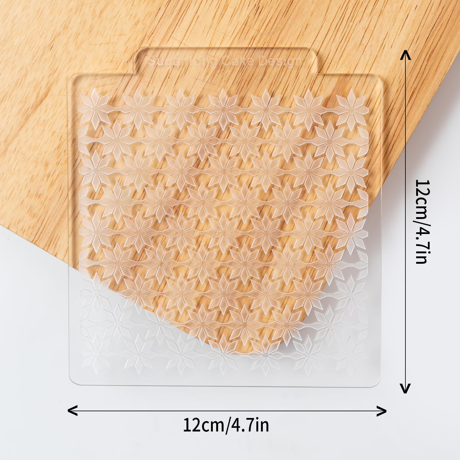 KALAIEN 3 Pack Cookie Embosser Set, Fondant Impression Mats Acrylic Embosser for Fondant Stamps, Texture Sheets for Polymer Clay, Chocolate, Cupcake Topper, Fondant Molds-Style 3