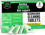 Rockin' Green Dishwasher Cleaner Tablets (8 Pack) - Septic Safe Dishwasher Cleaning Tablets Dishwasher Cleaner and Deodorizer - Dishwasher Remove Build Up with Citric Acid (Sweet Child O'Lime)