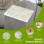 Koville Multi-Purpose Pastry Marble Tray Cutting Board With Non-Slip Feet, 12x8 Inch Rectangular Marble Cutting Boards Cheese Board for Kitchen, Stone Charcuterie Board Chopping Slab for Home Decor