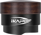IKAPE 53MM Coffee Distributor, New Wooden Handle Design, Gravity Adaptive Espresso Distributor Fits All 54MM Espresso Portafilter, Compatible with 54MM Breville Bottomless Portafilter