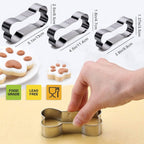 Dog Treat Molds, Dog Paw and Bone Shaped Silicone Molds，3 Packs Stainless Steel Cookie Cutter，for Chocolate, Candy, Jelly, Ice Cube, Dog Treats - Set of 11