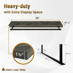 36" Acacia Chevron Floating Shelves Set of 2 - Wall Mounted Wooden Shelf for Stylish Home Décor - Mocha Color - 36x6.7x1.5 Inches