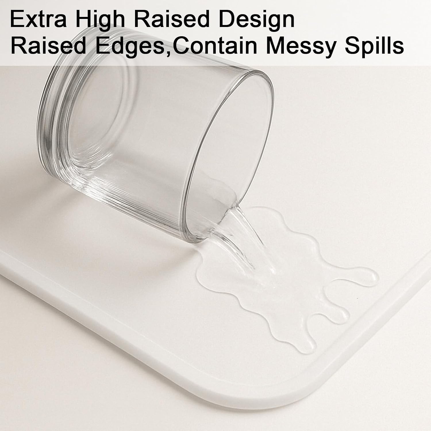 Silicone Baking Mat 35.4"x23.6" Food Grade Silicone Mats for Kitchen Counter Large Countertop Protector Mat with Edge Heightening Non-Slip Heat Resistant Mats for Countertop Easy Clean Transparent