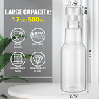 17 Oz Glass Juice Bottles with Lids, Glass Bottles, BPA Free, Borosilicate Glass for Juicing, Smoothies, Infused Water, Beverage Storage, Shaker Bottles (2 Pack)