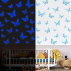 SAOROPEB Glow in The Dark 3D Butterfly 24 Pcs 3 Sizes, Luminous Butterfly Stickers for Ceiling or Wall, Glow in The Dark Party Supplies, Removable Luminous Stickers for Kids Babys Nursery (Blue)