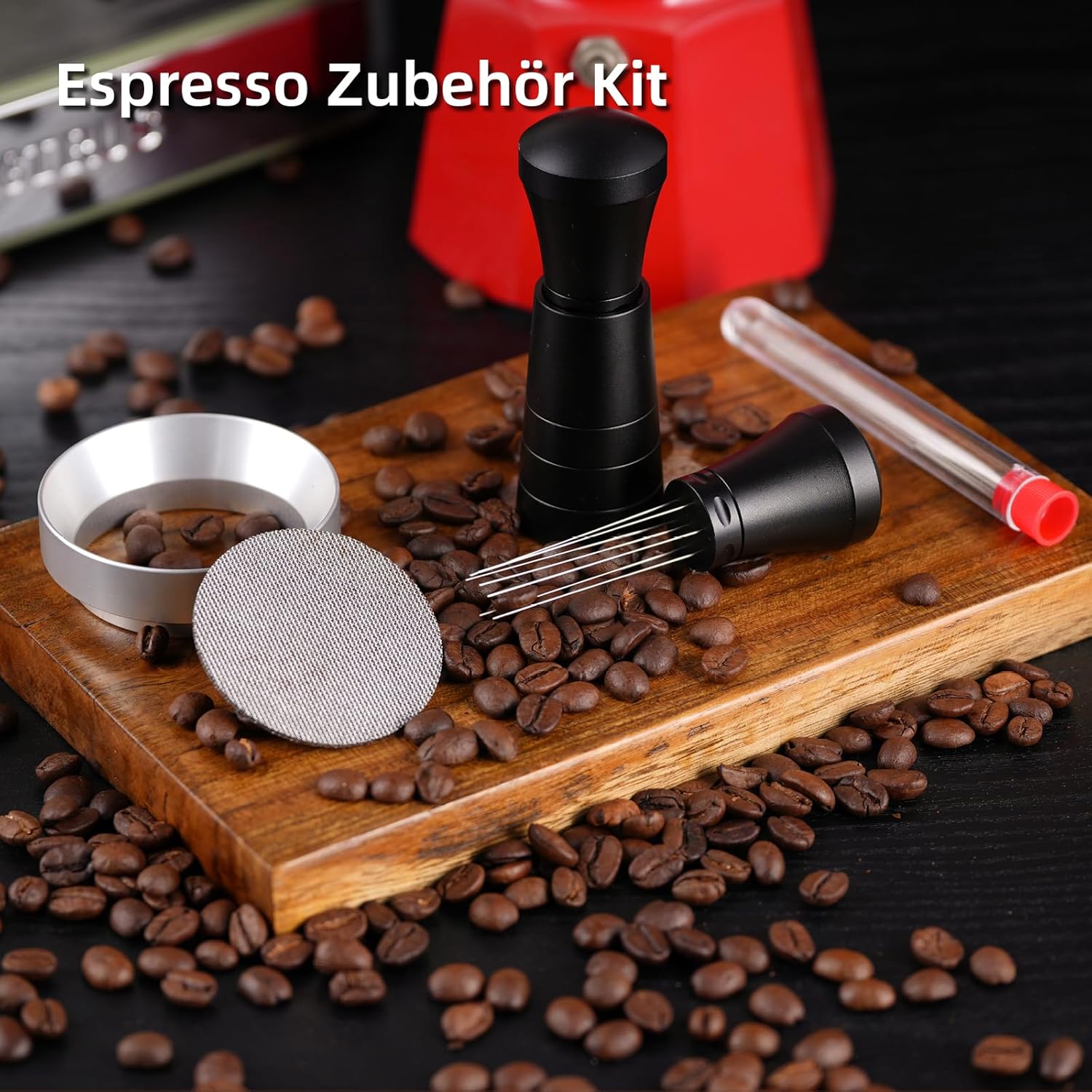 58mm WDT Tool Espresso Accessories Kit,GdHaHSP Dosing Funnel and Puck Screen Set,Espresso Stirrer Distribution Tool,Espresso Whisk for espresso tools