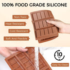 Chocolate Molds - Non-Stick Chocolate Bar Mold, Food Grade Silicone Deep Chocolate Bar Mold for Dubai Chocolate Bar Pistachio, Chocolate Snacks - Set of 2