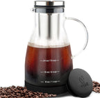 Bean Envy Cold Brew Coffee Maker - 32 oz Glass Coffee Cold Brew Maker and Pitcher w/Silicone Cap & Base