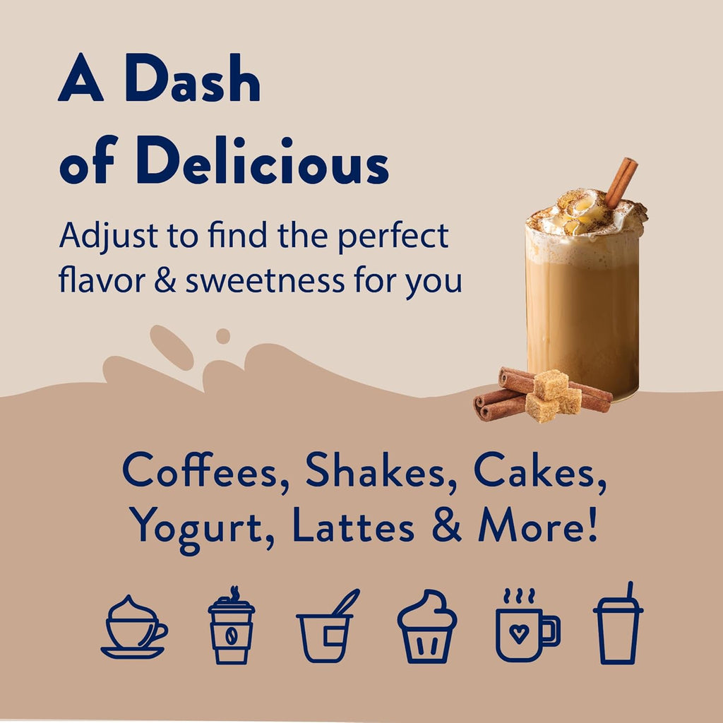 Jordan's Skinny Syrups Sugar Free Coffee Syrup, Brown Sugar Cinnamon Flavor Drink Mix, Zero Calorie Flavoring for Latte, Protein Shake, Food and More, Gluten Free, Keto Friendly, 25.4 Fl Oz, 1 Pack