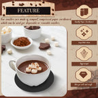 TaoBary 100 Pcs Disposable Paper Coasters Bulk 1MM, 4 Inch Round Cardboard Coasters Blank for Bar Drinks DIY Crafts Arts Wedding (Black)