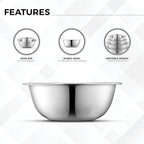 AVADOR Set of 6 Premium Stainless Steel Mixing Bowls Set, Easy To Clean, Space Saving Nestable Design, Great for Cooking, Baking, Prepping (0.75qt, 1.5qt, 3qt, 4qt, 5qt, 8qt)