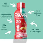 OWYN Only What You Need Vegan Protein Shake, Strawberry Banana,12 Fl Oz (Pack of 12), 100-Percent Plant Based, Dairy & Gluten Free, Soy & Tree Nut-Free, Egg-Free, Allergy-Free, Vegetarian, Kosher