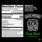 JAVA HOUSE Cold Brew Coffee, Decaf Colombian 4:1 Liquid Concentrate, 32 Ounce Bottle