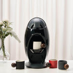 Ceramic Mini Espresso Cups Demitasse Cups with Round Wooden Handle Vertical Stripes Tea Cups (white, 4pcs)