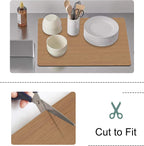 Coffee Mat Coffee Bar Mat - Absorbent Rubber Backed Coffee Pot Cup Holder Quick Drying Mats Fit Under Coffee Maker Espresso Machine Coffee Bar Accessories Kitchen Counter Dish Drying Mat 23"x15", Wood