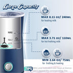 Huogary Milk Forther Simple Milk Frother and Steamer 2-in-1 Milk Steamer with Hot Milk Foam and Hot Milk for Latte, Macchiato, Cappuccinos (blue), medium