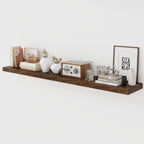 55 Inch Floating Shelves, 9.3" Deep Floating Shelf Wall Mounted, 56" Wall Shelves, Rustic Deep Bookshelf, Large Display Shelves & Storage Shelves for Bedroom, Living Room, Brown, Set of 1