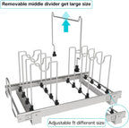 Pots and Pans Pull Out Organizer Under Cabinet, Adjustable Slide Out Pan and Pot Lid Rack Holder, Wire Dividers Kitchen Organization And Storage, Full-Extension Rail 12" W X 20" D