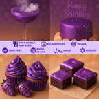 Bulk 20g Purple Edible Glitter for Drinks | Premium Edible Glitter for Cakes, Cocktails, Purple Cake Decorating Decorations Food Grade, Vegan, Kosher, Halal, Gluten Free - Made in USA