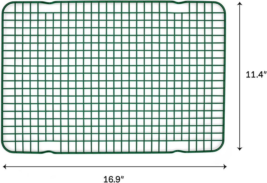 Great Jones Big Chill Wire Cooling Rack (Broccoli) – 16.25" × 11.25" Heavy-Weight Aluminized Steel,Nonstick Baking Rack – Oven Safe 450 °F, Bacon & Cookie Cooling Rack – Fits Half Sheet Pans