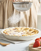 getstar Ceramic Pie Pan, 9 inch Pie Dish for Baking, Non-Stick, Oven & Dishwasher Safe, Farmhouse Decor Quiche Baking Dish, Pie Plate, Deep Dish Pie Pan (Embossed Dots)