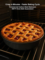 10×2.6 Inch Deep Pie Pan with Cake Server for Pie Tart Quiche Baking. Round Cake Pan with Non-Stick Coating, Rugged Carbon Steel. Gift for Women Wife Christmas Thanksgiving Party Festival