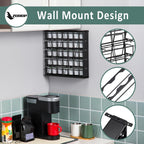 ZCDCP for K Cup Coffee Pod Holder, K Cup Holder Drawer Wall Mounted Coffee Pod Organiser (Holds 35 Coffee Pods)