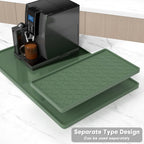 Rnivvi Silicone Coffee Mat, 16" x 24" Waterproof Raised Edge Coffee Bar Mats for Espresso Machine Station Accessories, Heat Resistant Detachable Dish Drying Pad for Kitchen Counter, Dish Rack, Green