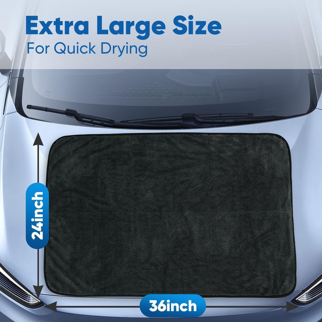 HOMEXCEL Car Drying Towel (36"x 24"), 1200GSM Ultra Absorbent Car Cleaning Cloth, Streak-Free Microfiber Drying Towel, Great for Cars, Trucks, SUVs, RVs, Motorcycles