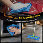 HOMEXCEL Blue Shop Towels 100 Pack, Reusable Microfiber Towels for Cars, Bulk Multipurpose Microfiber Cleaning Cloths, Lint Free Cleaning Rags for Car, House and Kitchen, 11.5 x 11.5 inch