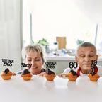 Gyufise 24Pcs Vintage 1965 Cupcake Toppers Cheers to 60 Fabulous Sixty Cupcake Picks Decorations for 60th Birthday Wedding Anniversary Party Cake Decorations Supplies Black