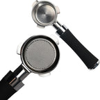 54mm Bottomless Portafilter, Espresso Portafilter Precision Extraction with Filter Basket Included, Stainless Steel Portafilter & Black Silicone Handle, Compatible with Breville Machines