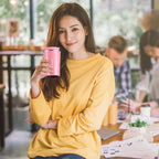 Sieral 4 Pcs 13 oz Travel Coffee Mug Insulated Reusable Coffee Cups with Leakproof Lid Stainless Steel Portable Tumbler for Keep Hot or Ice Milk Tea(Pink)