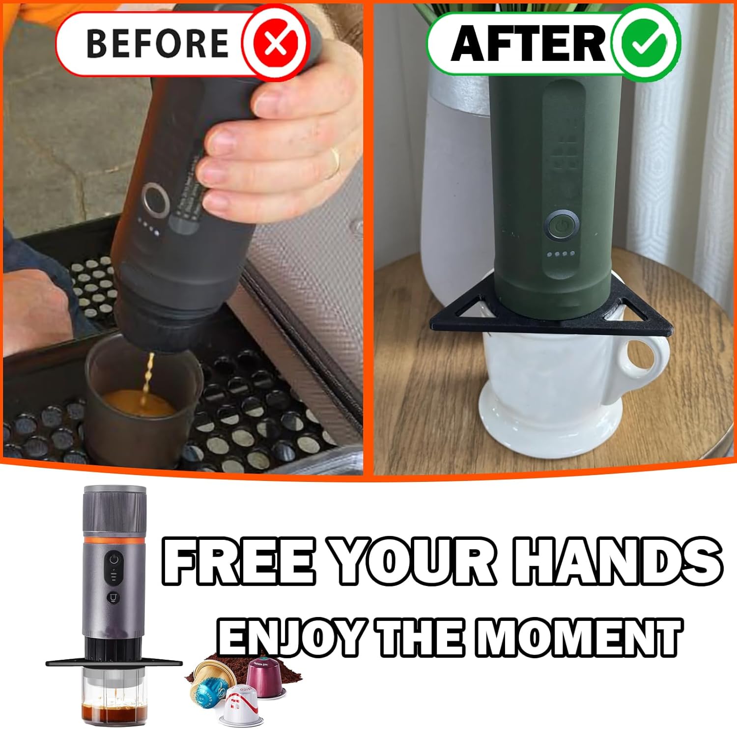 Portable Espresso Machine Stand Compatible With Outin Nano & Aeropress, Universal Coffee Stand, Easy to Carry