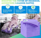 HOMEXCEL Microfiber Cleaning Cloth 12 Pack 12.5 x 12.5 Inch Microfiber Towels for Cars Ultra Absorbent Cleaning Rags Lint Free Cleaning Towels for Household Kitchen, Window Car Purple