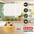 CAKETIME Large Muffin Pan, Metal Reinforced Frame 3.5 Inch Jumbo Silicone Muffin Pan Nonstick 6 Cups for Baking Jumbo Muffin, Frittatas, Jumbo Cupcakes 2 Pack