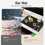 6 Pcs Bar Mats for Countertop 18 x 12 Inch Rubber Silicone Drying Coffee Non Slip Mat for Bartending Home Cocktail Bars Restaurants (Black)