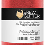 Red BREW GLITTER Edible Glitter For Drinks, Cocktails, Beer, Garnish Glitter & Beverages | KOSHER & HALAL Certified | 100% Edible & Food Grade | Vegan, Gluten, Nut Free (50g, Red)