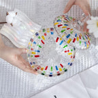 MAGCOLOR Elegant-Hand Painted Colorful Large Crystal Glass Candy Box,Christmas Candy jars with Lid,Storage Jewelry Jar,Candy dish covered,Great Gift for Family Friends-24 oz-Cute Candy servers.