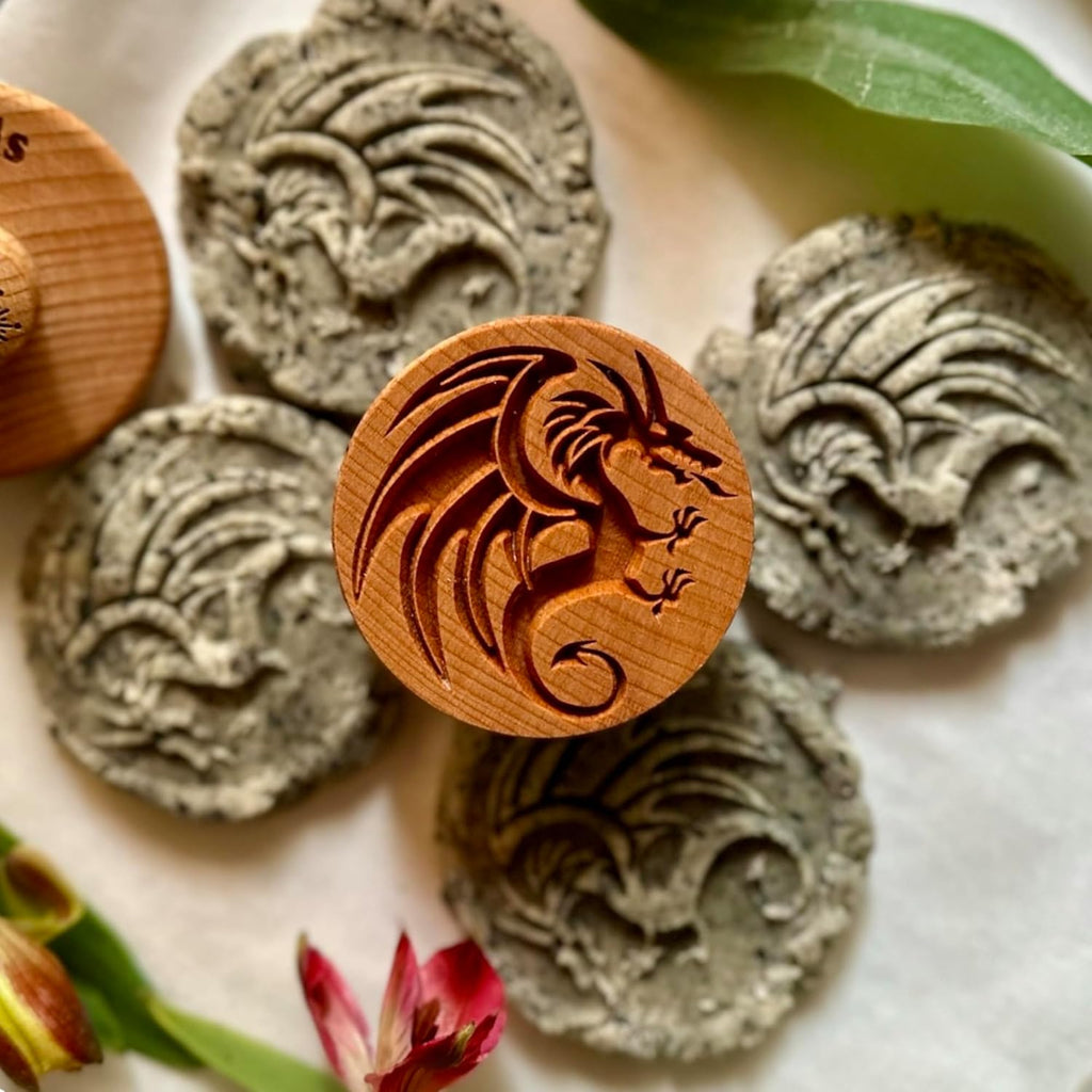 Wood Cookie Stamp, 2.5 Inch (Dragon CS-009)