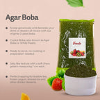 Fanale Matcha Agar Agar Boba, Matcha Jelly Ball, Ready to Serve, Soft Chew Texture, Instant Boba Pearls for Bubble Tea, Frozen Yogurt, Shaved Ice & Dessert’s Topping (4.4 lbs/bag, 6 bags/case)