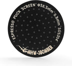 MHW-3BOMBER 58.5mm Espresso Puck Screen Metal Espresso Filter Reusable Coffee Filters for 58mm Portafilter Basket 0.8mm Thickness Titanium Coating Black FG5588-OS