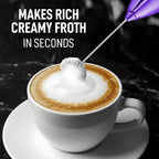 Zulay Kitchen Executive Series Milk Frother Wand - Upgraded & Improved Stand - Ideal Coffee Gift - Coffee Frother Handheld Foam Maker For Lattes - Electric Milk Frother Handheld For Cappuccino